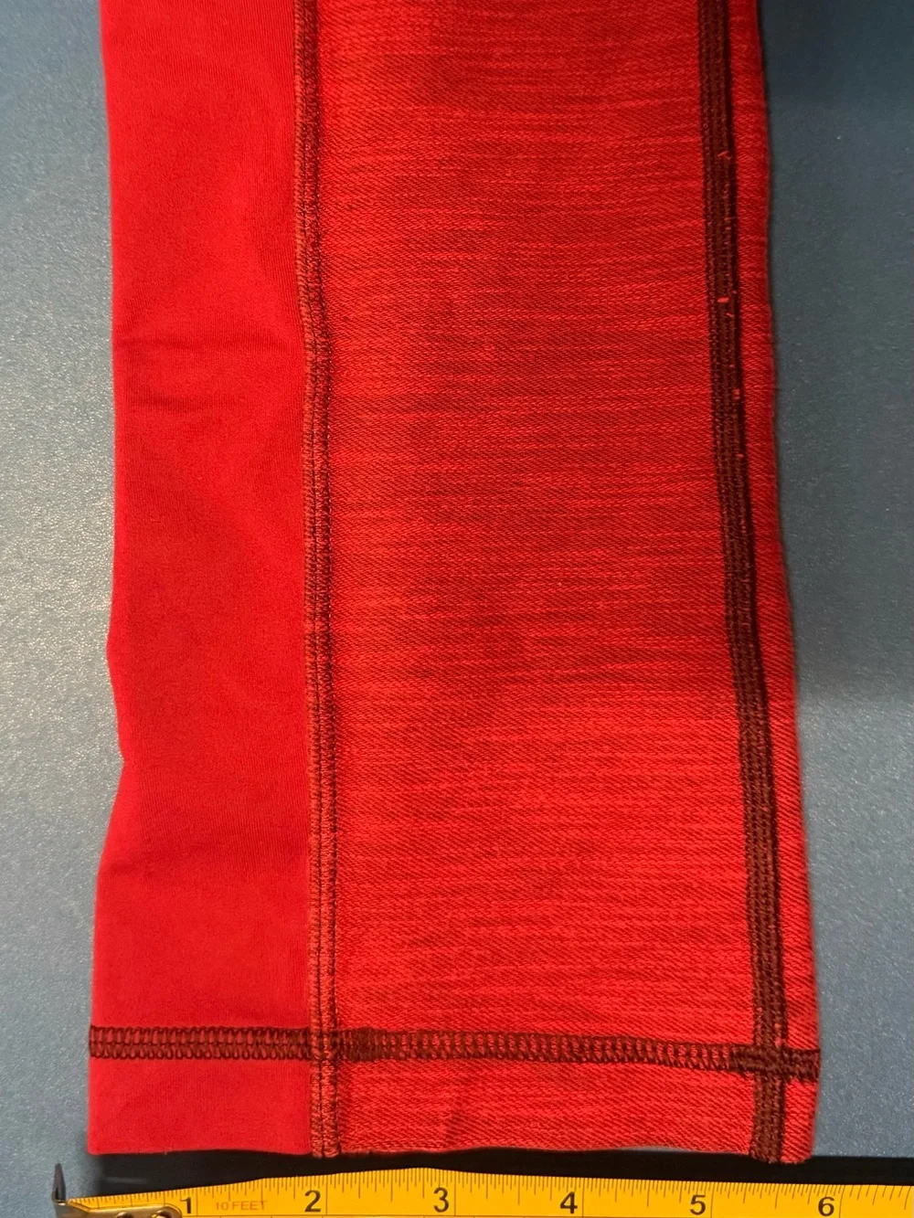 Lululemon Red Heathered Moto Leggings Side Pockets Full Length